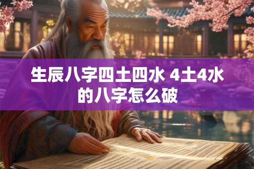 生辰八字四土四水 4土4水的八字怎么破