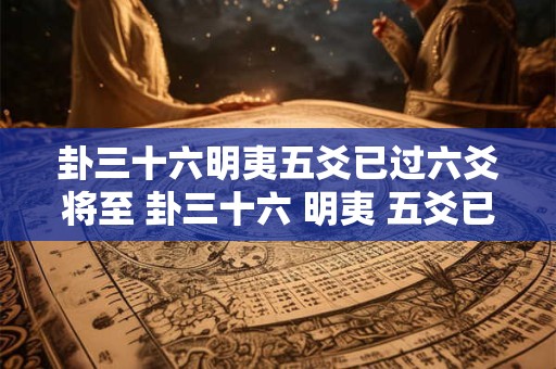 卦三十六明夷五爻已过六爻将至 卦三十六 明夷 五爻已过 六爻将至