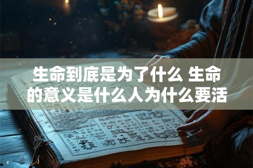 生命到底是为了什么 生命的意义是什么人为什么要活着