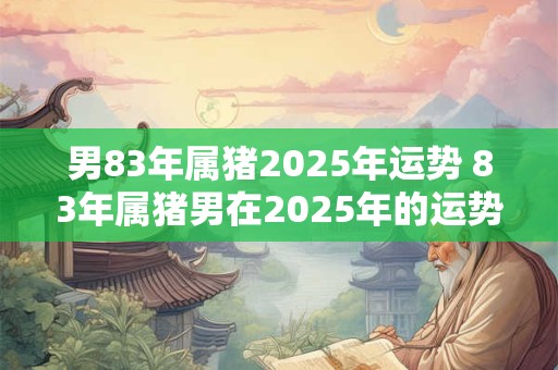 男83年属猪2025年运势 83年属猪男在2025年的运势和财运如何