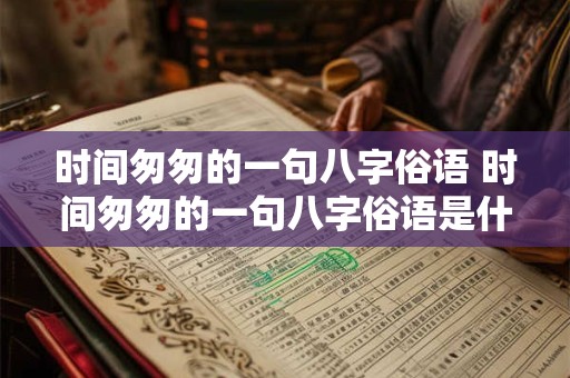 时间匆匆的一句八字俗语 时间匆匆的一句八字俗语是什么