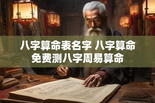 八字算命表名字 八字算命免费测八字周易算命