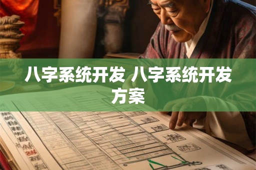 八字系统开发 八字系统开发方案