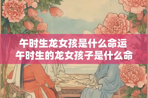 午时生龙女孩是什么命运 午时生的龙女孩子是什么命运