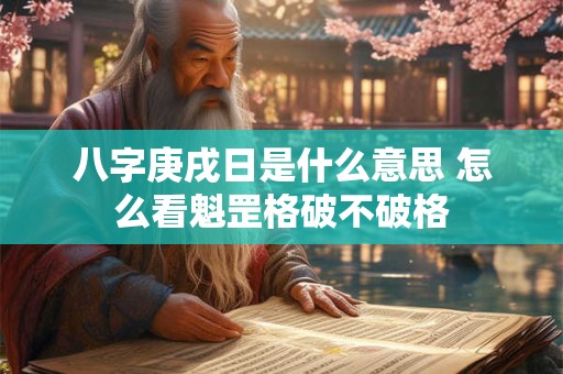 八字庚戌日是什么意思 怎么看魁罡格破不破格