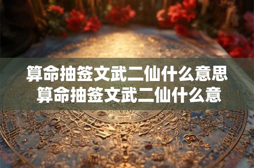 算命抽签文武二仙什么意思 算命抽签文武二仙什么意思啊