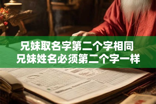 兄妹取名字第二个字相同 兄妹姓名必须第二个字一样可以第三个字相同