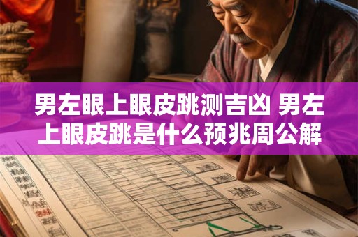 男左眼上眼皮跳测吉凶 男左上眼皮跳是什么预兆周公解梦