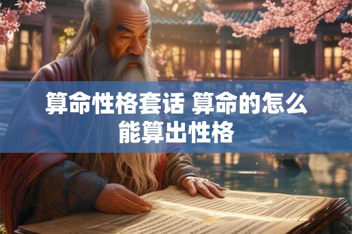 算命性格套话 算命的怎么能算出性格