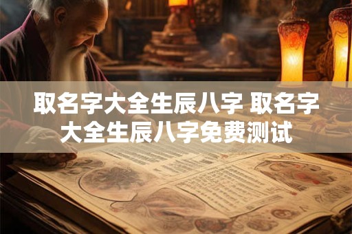 取名字大全生辰八字 取名字大全生辰八字免费测试
