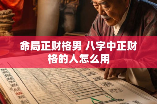 命局正财格男 八字中正财格的人怎么用