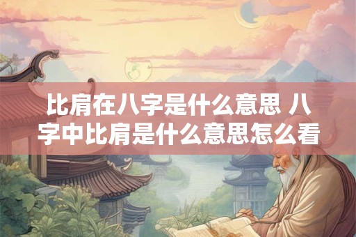比肩在八字是什么意思 八字中比肩是什么意思怎么看比肩