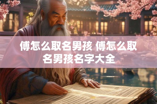 傅怎么取名男孩 傅怎么取名男孩名字大全