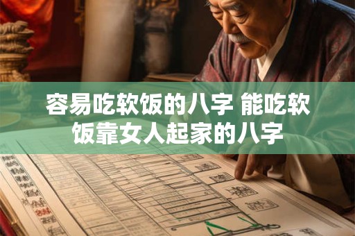 容易吃软饭的八字 能吃软饭靠女人起家的八字