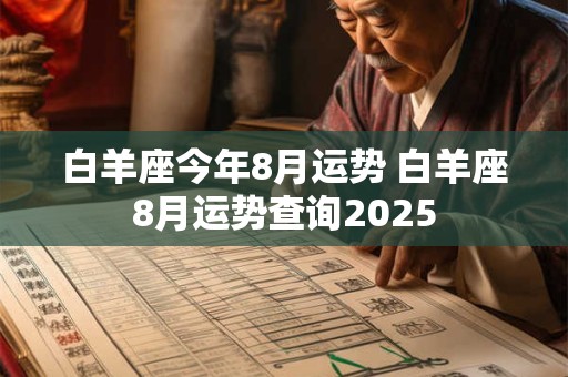 白羊座今年8月运势 白羊座8月运势查询2025