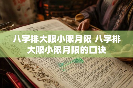 八字排大限小限月限 八字排大限小限月限的口诀