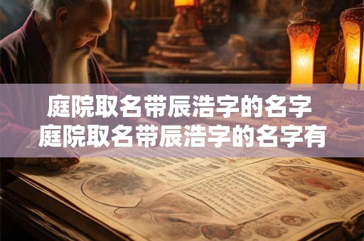 庭院取名带辰浩字的名字 庭院取名带辰浩字的名字有哪些