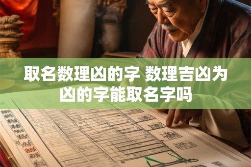 取名数理凶的字 数理吉凶为凶的字能取名字吗