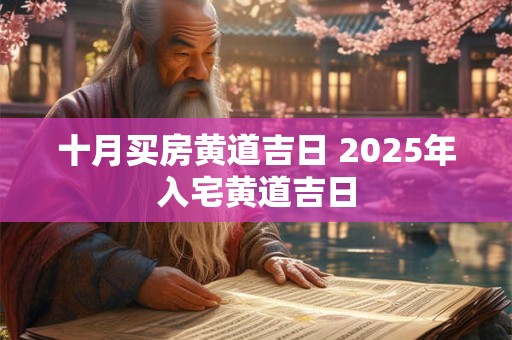 十月买房黄道吉日 2025年入宅黄道吉日