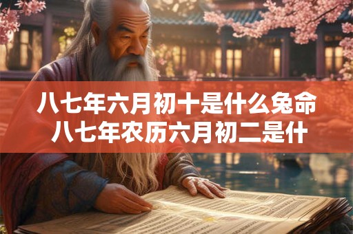 八七年六月初十是什么兔命 八七年农历六月初二是什么星座