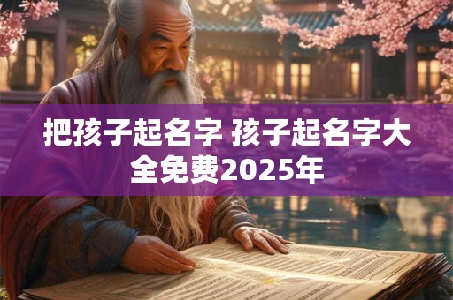 把孩子起名字 孩子起名字大全免费2025年