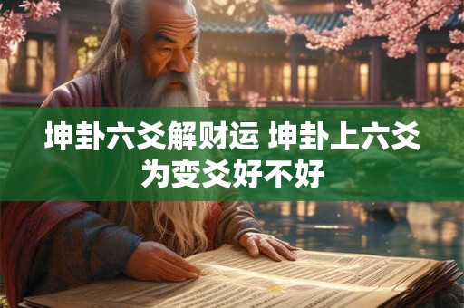 坤卦六爻解财运 坤卦上六爻为变爻好不好