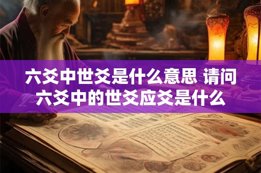 六爻中世爻是什么意思 请问六爻中的世爻应爻是什么