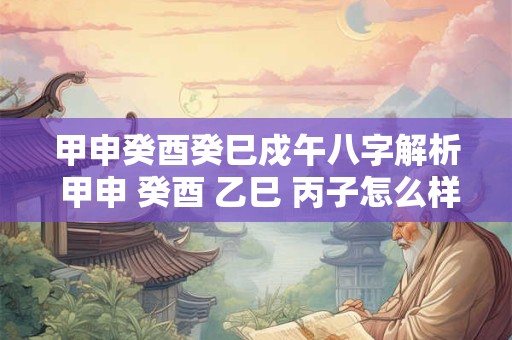甲申癸酉癸巳戍午八字解析 甲申 癸酉 乙巳 丙子怎么样