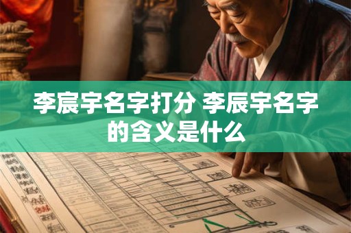 李宸宇名字打分 李辰宇名字的含义是什么 李宸宇名字打分 李辰宇名字的含义是什么