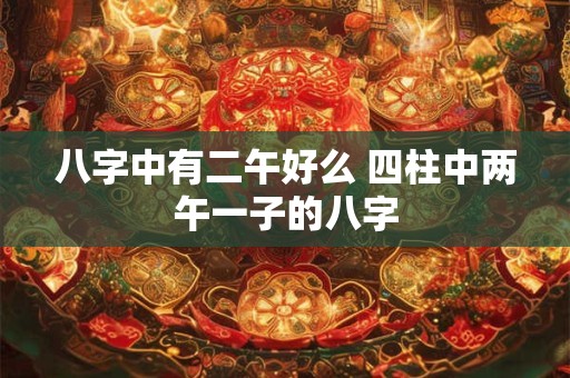 八字中有二午好么 四柱中两午一子的八字
