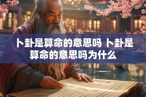 卜卦是算命的意思吗 卜卦是算命的意思吗为什么