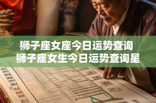 狮子座女座今日运势查询 狮子座女生今日运势查询星座屋