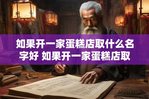 如果开一家蛋糕店取什么名字好 如果开一家蛋糕店取什么名字好听点