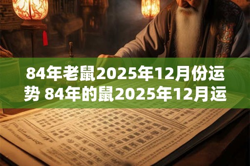 84年老鼠2025年12月份运势 84年的鼠2025年12月运势大全