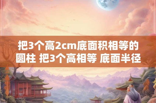 把3个高2cm底面积相等的圆柱 把3个高相等 底面半径是10厘米的圆柱形盒子叠放