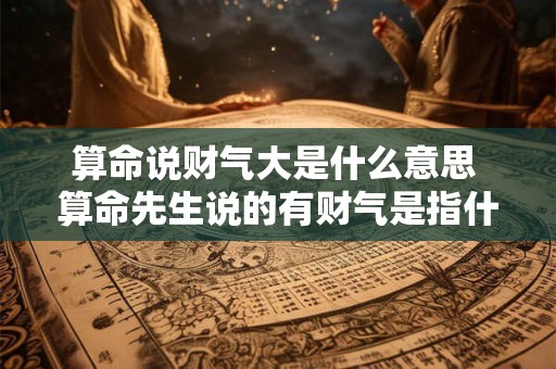 算命说财气大是什么意思 算命先生说的有财气是指什么