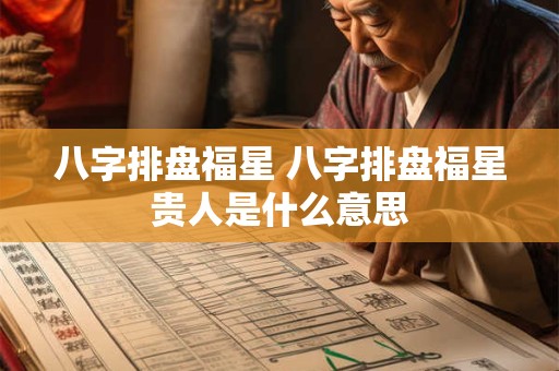 八字排盘福星 八字排盘福星贵人是什么意思