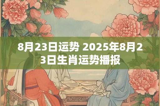 8月23日运势 2025年8月23日生肖运势播报