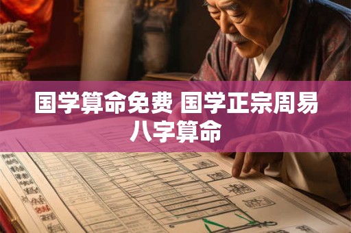 国学算命免费 国学正宗周易八字算命