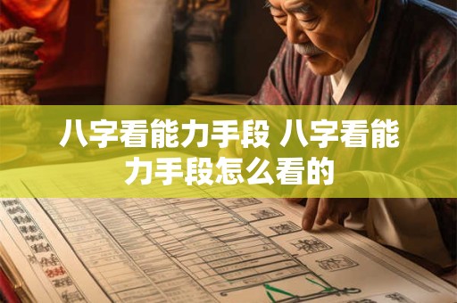 八字看能力手段 八字看能力手段怎么看的