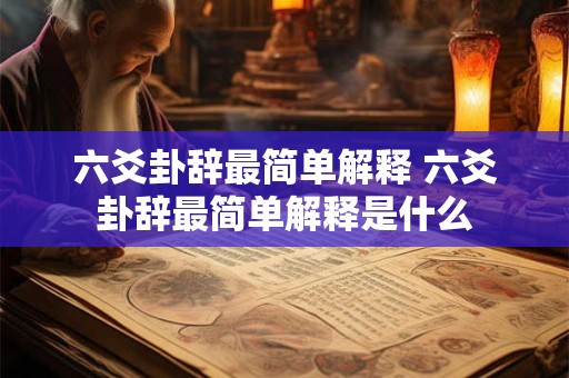 六爻卦辞最简单解释 六爻卦辞最简单解释是什么