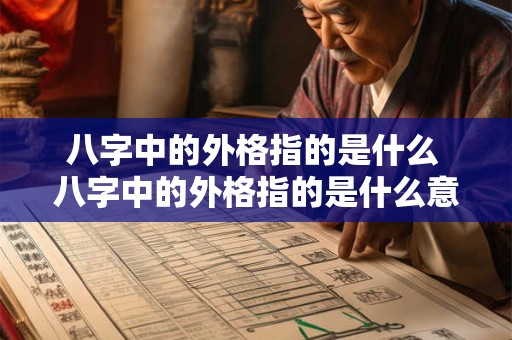详细阅读:八字中的外格指的是什么 八字中的外格指的是什么意思 八字中的外格指的是什么 八字中的外格指的是什么意思