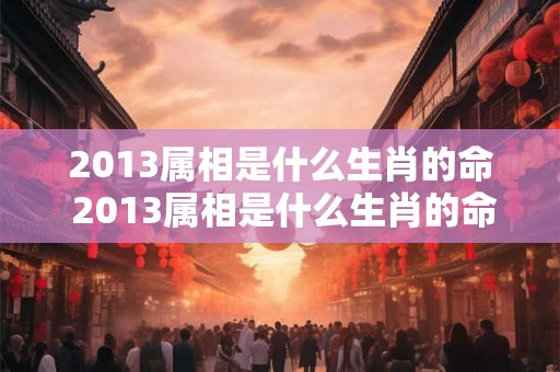 2013属相是什么生肖的命 2013属相是什么生肖的命运