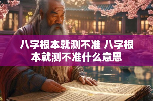 八字根本就测不准 八字根本就测不准什么意思