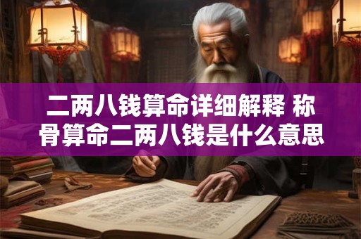 二两八钱算命详细解释 称骨算命二两八钱是什么意思呢