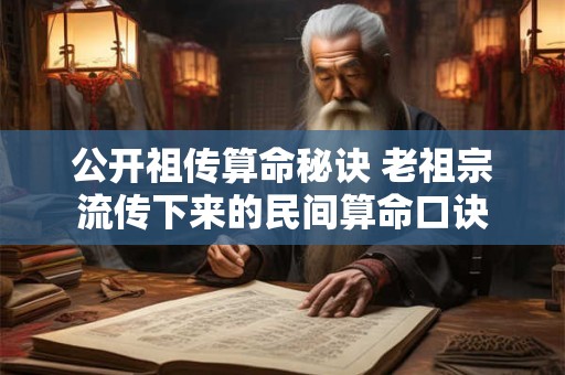 公开祖传算命秘诀 老祖宗流传下来的民间算命口诀