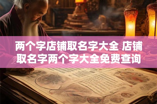 两个字店铺取名字大全 店铺取名字两个字大全免费查询