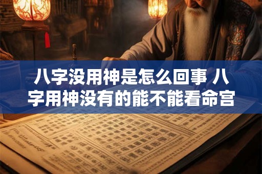 八字没用神是怎么回事 八字用神没有的能不能看命宫