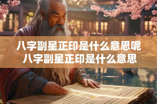 八字副星正印是什么意思呢 八字副星正印是什么意思呢怎么看