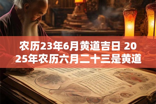 农历23年6月黄道吉日 2025年农历六月二十三是黄道吉日吗